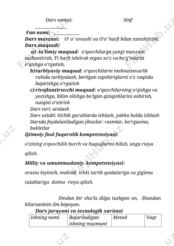 lanish 7 minut 5-bosqich rag’batlantirish o’quvchilarning darsga ishtiroki hisobga olinib rag’batlantiriladi 3 minut i darsning borishi: darsni tashkil etish. o’zbekiston respublikasi davlat madhiyasini kuylash. o’quvchilarning davomatini aniqlash. sinfning darsga tayyorgarligini tekshirish. ii o’tgan mavzuni so’rash: -qaysi tovush bilan tanishgan edik? - o’ tovushi bilan boshlanadigan so’zlarni bilasizmi? istagan mavzuingizda ochiq dars taqdimotlar tayyorlab beramiz murojaat uchun telefon 97-845-09-09 telegram @secret_0909 guruhimiz : @iqtidorli_uzedu istagan mavzuingizda ochiq dars taqdimotlar tayyorlab beramiz murojaat uchun telefon 97-845-09-09 telegram @secret_0909 guruhimiz : @iqtidorli_uzedu istagan mavzuingizda ochiq dars taqdimotlar tayyorlab beramiz murojaat uchun telefon 97-845-09-09 telegram @secret_0909 guruhimiz : @iqtidorli_uzedu istagan mavzuingizda ochiq dars taqdimotlar tayyorlab beramiz murojaat uchun telefon 97-845-09-09 telegram @secret_0909 guruhimiz : @iqtidorli_uzedu [bookmark: _goback]istagan mavzuingizda ochiq dars taqdimotlar tayyorlab beramiz murojaat uchun telefon 97-845-09-09 telegram @secret_0909 guruhimiz : @iqtidorli_uzedu image1.jpeg image2.png