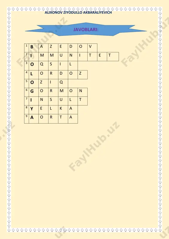 tushgan testlar to'g'ri javoblari bilan yod olish uchun. ‼️2‼️.barcha sinf darsliklarining audio yozuvlari.bu audiolarni siz eshtish orqali vaqtdan unumli foydalansiz va darsliklarni yod olishingiz ham qulay bo'ladi. bu audiolarga qo'shimcha ravishda sizga ayrim sinflardan tayyorlangan audio savol -javoblar ham taqdim etiladi. ‼️3‼️.hozirda barcha ustozlar attestatsiyaga tayyorlanish uchun ishlayotgan repetitsiya testlarini to'gri javoblari bilan berib boraman va bu testlarda nega aynan u javobni olayotganligimni audio tahlil qilib beraman. ‼️4‼️.biologiyadan masalalarni ishlashga qiynaladigan ustozlar uchun masalarni ishlanish yo'llarini o'rgatuvchi videodarslar sizga taqdim etiladi. ‼️5‼️.siz uchun eng qiyin bo'lgan murakkab testlarni oson usulda javoblarini topish usullarini o'rgataman. ���bundan tashqari sizga yana bir qancha bonuslar taqdim etaman. siz menga bergan pulingiz uchun umuman afsuslanmaysiz. men attestatsiyaga ustozlarni tayyorlash jarayonida attestatsiyada va imtihonda tushgan testlardan foydalanaman. bu testlarni attestatsiyada tushishiga kafolat bermayman. shuning uchun menga murojaat qilganda """testlaringiz aniq tushadimi?"""degan savol bilan murojaat qilmang. alixonov ziyodullo akbaraliyevich to'liq kurs narxi *** bir marta yangi yil …