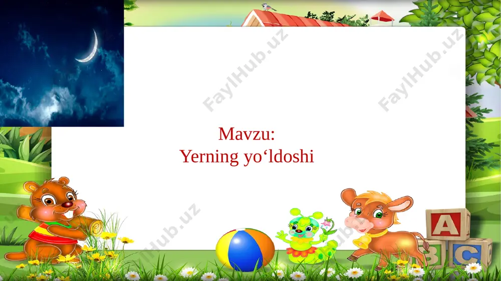 i – 160 . oy o’zidan nur chiqarmaydi, u quyosh nurlarini qaytaradi. oyning quyoshga qarab turgan yarmisi yorug‘, orqasi esa qorong‘u bo‘ladi. tunlari bizga faqat quyosh yoritib turgan yorug‘ qismi ko‘rinadi. uyga vazifa: matnni o‘qib kelish image1.png image2.jpeg image3.jpeg image4.jpeg image5.jpeg image6.jpeg image7.png image8.jpeg