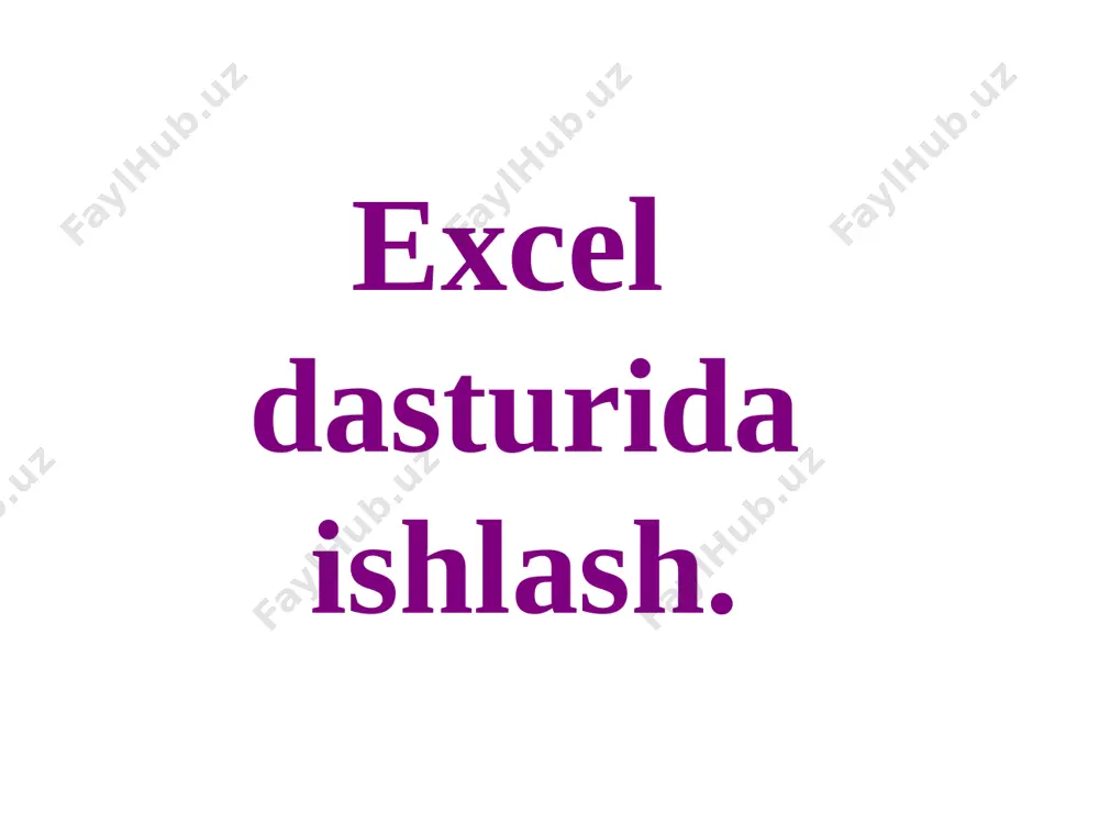 excel dasturida ishlash - Page 2