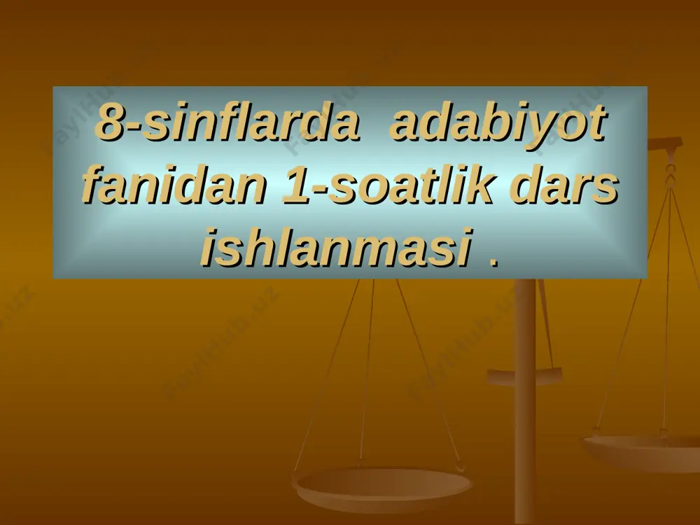 tika ‘’ so’zining ma’nosi yunoncha ‘’ didahtikos ,ya’ni ibratli ‘’ 3 a. navoiyning ‘’xamsa ‘’ asari nechanchi yilda yozilgan ? 1483-1485-yillarda 4 nodiraning turkiy devonida necha g’azal jamlangan ? 189 ta g’azal 5 aruz haqida [1936] asari kimning qalamiga mansub ? fitrat she’riy to’plaminima deb nomlandi? ‘’dinamo’’ [1931] 6 g’afur g’ulomning birinchi she’riy to’plaminima deb nomlandi? ‘’dinamo’’ [1931] 6 g’afur g’ulomning birinchi 7 sog’inish she’rini bosh qahramoni? ota 7 sog’inish she’rini bosh qahramoni? ota 8 m. shayxzoda xorazm shohi haqida qanday asar bitgan ? jaloliddin manguberdi [1944] 9 tragediya (fojea) so’zining ma’nosi nima ? tragos –echki , ode—qo’shiq 10 yurak ‘’mehrim’’ sheriy to’plamlarining muallifi ? usmon nosir 2-shart “ ikki yorti bir butun” deb nomlanadi. doskada 8- sinfda o’tilgan shoir va yosuvchilarning nomlari berilgan. kartochkada esa ularning asarlari aralashtirib qo’yilgan. asarlarning mosini o’z o’rniga qo’yish kerak bo’ladi. a.navoyi, m.shayxzoda, g’.g’ulom, u. nosir, nodira, yusuf xos xojib, lutfiy, fitrat, s.axmad, o’.sharofiddinov. …