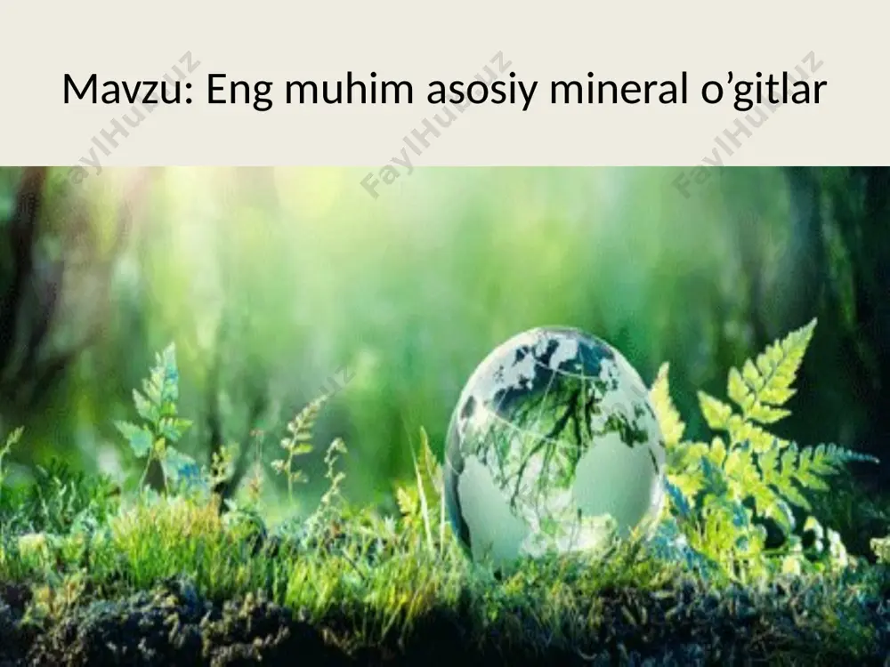 eng asosiy mineral o'g'itlar - Page 2