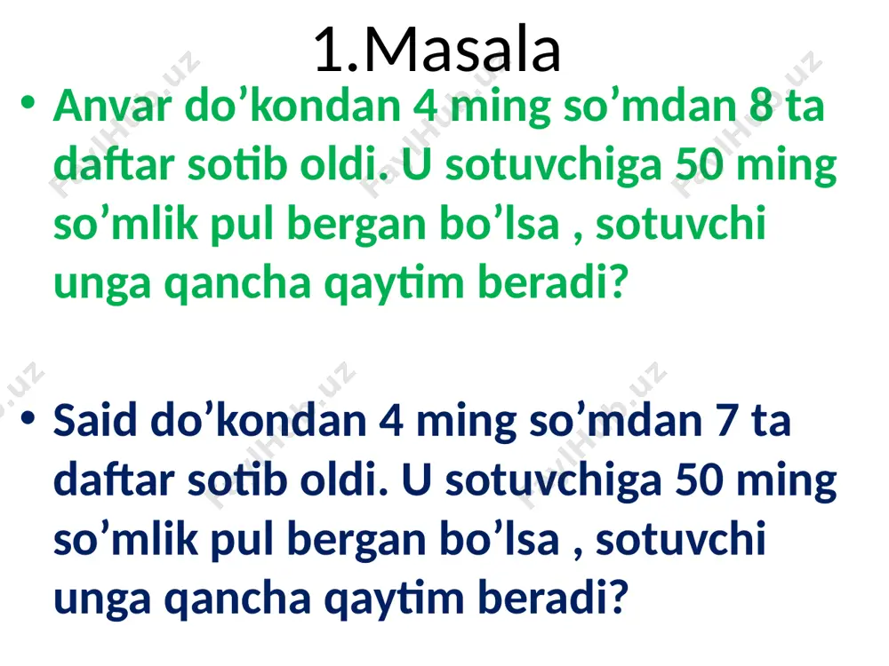 2-sinf 3-chorak matematika nazorat ishi -2 - Page 2