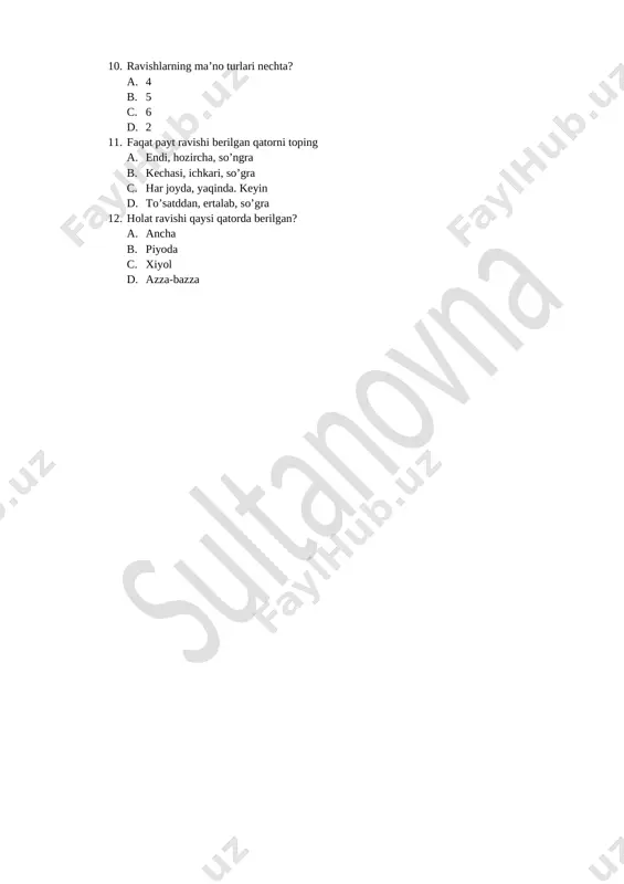 6. ravish bo'yicha test. kumush - Page 2