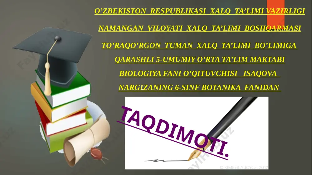 llari yirik eni 8-9sm ,asosan och pushti gulkosacha va gultoji 5tadan.gulda juda ko’p chang- chi va urug’chilari bor. mustaxkamlash ra’nodoshlar oilasi mavzusini o’qib kelish, mavzuga oid test savollarini tuzish. uyga vazifa e’tiboringiz uchun katta rahmat image6.jpg audio1.wav image7.png image8.png image9.emf image10.emf image11.png image12.jpg image13.jpg image14.jpg image15.jpg image16.jpg image17.jpg image18.jpg image19.jpg image20.jpeg image21.emf image22.jpeg image23.jpeg image24.jpeg image2.png image3.png image4.png image5.png