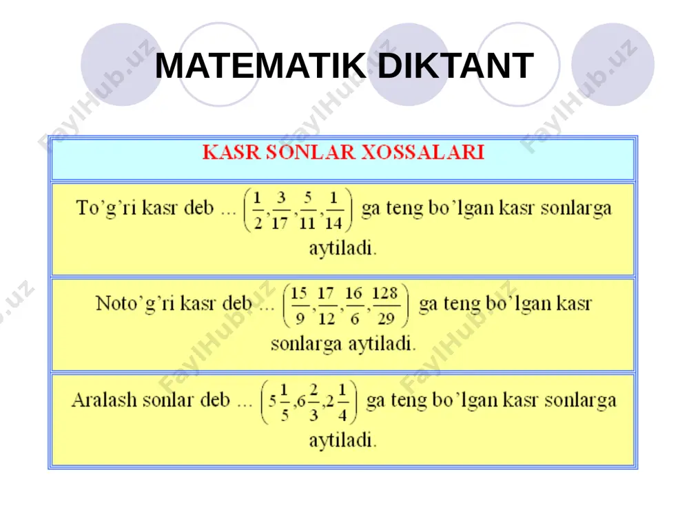 bir xil maxrajli kasrlarni qo'shish va ayrish - Page 2