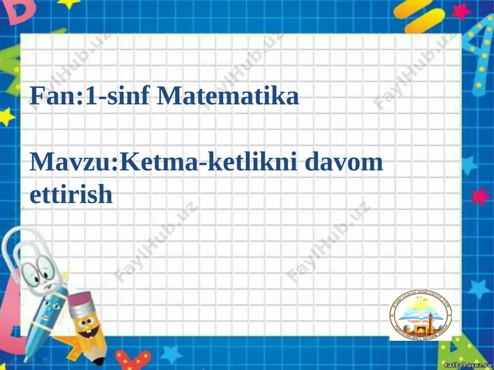 1-sinf matematika mavzu ketma-ketlikni davom ettirish - Page 2