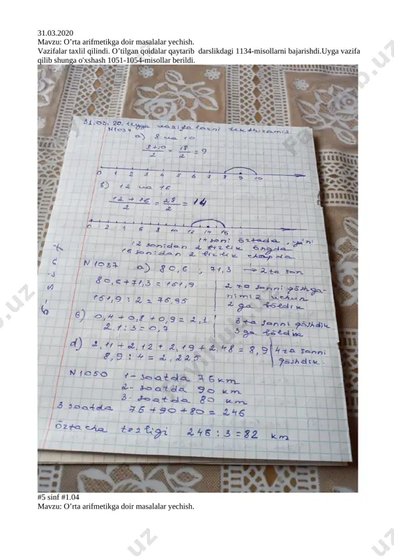 atematika mavzu: doiraviy diogrammalarga oid masalalar yechish. o'qituvchisi: zaynura hamidova. doiraviy diogrammalarni yasash uchun beshta qadam bilan tuzish mumkin. misollarni o'tilgan mavzularni takrorlab tushuntirib berdi. transporterdan foydalanib graduslarni o'lchab chizmalarni hosil qildi. mustahkamlash uchun 1182-1184 masalarni doskada tushuntirdi. uyga vazifa qilib 1188-1189 misollar berildi. 13.04.2020 mavzu viii bobni takrorlashga doir masalalar yechish 1195-misol a,b,c misollar yechildi o'qituvchi: durdona sharipova. mavzu: foizlarga doir masalalar yechish. darsda foizlarga doir 10 ta masala tushuntirildi.darsda har bir masalaga oid (bolalarga xos) slaydlardan unumli foydalandi. uyga vazifa:226-betdagi 1198-1202-masalalar berildi. [bookmark: _goback]dars sodda va ravon o'tildi. [image: ] 14.04.2020.5-sinf .mavzu:nazorat ishi. o‘qituvchi durdona sharipova .burchaklarni topish,to‘g‘ri burchak ,o‘tkir,o‘tmas burchakni topishga oid masalalar,butun aylana necha gradusligi va turli burchaklarni yasashga,foizga oid masalalar ko‘rildi. uyga vazifa:227-bet.13-nazorat ishi 15.04.2020 o'qituvchi: durdona sharipova mavzu: foizlarga doir masalalar yechish. darsda foizlarga doir 10 ta masala tushuntirildi.darsda har bir masalaga oid (bolalarga xos) slaydlardan unumli foydalandi. uyga vazifa:226-betdagi 1198-1202-masalalar berildi. [image: ] …