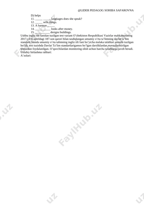 @lider pedagog monitoring test.docx 5-sinf 2-chorak - Page 2