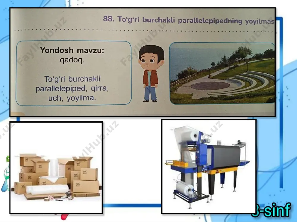 ining o'lchami bir xil yechish : 42--17=25 cm 42 * 25= 1050 kv cm javob : qopqoqning yuzi 1050 kv cm e`tiboringiz uchun rahmat! image1.png image2.png image3.png image4.png image5.png image6.png image7.png image8.png image9.png image10.png image11.png image12.png image13.png image14.png image15.png image16.png image17.png image18.png image19.png image20.png image21.png image22.png image23.png image24.png image25.png image26.png