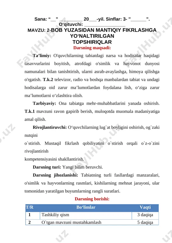 eminnat, bisyor sening uchun turar tayyor shuning uchun ona tabiat ishonchini oqlagin har vaqt. o’quvchi: ona tabiat bizga inom etayotgan barcha narsalardan to’g’ri foydalana olishimiz darkor. tabiatdagi barcha narsa o’z o’rniga ega. ona tabiatning o’zi shifokor. tabiatda birinchi galda tejamkorlikka rioya qilish kerak. tabiatdagi bir tomchi suvni ham tejab ishlatsak, biroz bo’lsada suv tanqisligini oldini olgan bo’lamiz.hozir e’tiboringizga havola etadigan sahna ko’rinishidagi holat oilada tez-tez uchrab turishi sir emas. “suvni asrang” sahna ko’rinishi. mana tabiatning “qizlil kitobi” siz-u bizdan so’rar odil javobin tilsiz jonivorlar, bedarak qushlar fasllar adashar navbatdan ba’zan yil aro kechikib, aldar ko’klamlar bizga xizmat qilsin, har oqim, o’zan buyuk tabiatni asrang odamlar! o’quvchi: har bir inson tabiatni asray bilmog’i lozim.zero bu inson ona tabiatning barcha ne’matlaridan bahramand bo’lmoqda. biz o’quvchilar ham tabiatni muhofaza qilishga astoydil kirishishimiz kerak. tabiat muhofazasi- bu bizning kelajagimiz, bizdan keyin yer yuzida saqlanib qoladigan yoki bizning aybimiz bilan yo’q bo’lib ketishi mumkin bo’lgan …