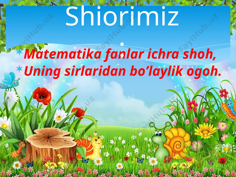bilan uchburchak va uning turlarini o’rganamiz . darsda muammoli vaziyat yaratiladi. uchburchak haqida ertak aytib beriladi. . bor ekanda yo’q ekan ,to’rtburchak va uchburchak bo’lgan ekan .uchburchak doim to’rtburchakning to’rtta uchi borligiga hasad qilib yashar ekan .bir kuni kechqurun uchburchak to’rtburchak uxlab yotganida , qaychi bilan to’rtburchakning bir uchini kesib tashladi. bolalar ,ayting-chi ertalab ular uyqudan turganida qanday voqea sodir bo’libdi ? o’quvchilar uchburchakning xatosini aytadi . to’g’ri, barakalla .demak uchburchak xatosi tufayli to’rtburchakning bitta uchini kesib tashlayman deb,aksincha o’zi bilmagan holda unga yana bitta uch sovg’a qilibdi. o’zaro hurmat, ahillik haqida tushuntiriladi. 1 .uchala tomoni teng bo’lgan uchburchak teng tomonli uchburchak deyiladi. 2.ikki tomoni teng bo’lgan uchburchak teng yonli uchburchak deyiladi. 3 .hamma tomoni turlicha bo’lgan uchburchak turli tomonli uchburchak deyiladi. 432-misol uchburchak turlari tushuntiriladi. uchburchaklar berilgan .har guruhga 3 tadan uchburchak tomonlarini aniqlash topshiriladi 433-misol: bunda “o’rnini top” ta’limiy o’yin orqali 3 ta qutichaga ya’ni “teng tomonli,teng yonli,turli …