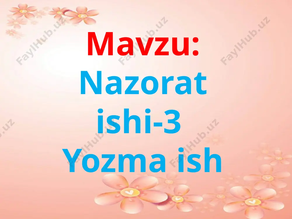 ida tushuncha berish qiziqarli o’z – o’zini tekshirish mantiqan, matematik o’yinxona sonli piramida, arifmetik musobaqa hosil bo’lgan sonlarni o’ylab topish 3-topshiriq amallarni bajaring: 72 : 6 + 18=12+18=30 13x5–48:12=65-4=61 maqsad: o’quvchilarning matematika fanini o’rganish jarayonida mantiqiy fikrlash qobiliyatlarini shakllantirish va rivojlantirish. o’z fikrlarini mustaqil bayon qila olish, egallagan bilimlarini ijtimoiy faoliyatlarida qo’llashga o’rgatish o’quvchilarni matematika fanini o’rganib doimo hayotda qo’llash, matematika insonni diqqatini rivojlantirishi, dunyoqarashino oshirishini ta’minlashi haqida tushuncha berish qiziqarli o’z – o’zini tekshirish mantiqan, matematik o’yinxona sonli piramida, arifmetik musobaqa hosil bo’lgan sonlarni o’ylab topish 4-topshiriq maktab jonli burchagidagi 4 ta akvariumda 7 tadan, 3 ta akvariumda esa 9 tadan baliq bor. jonli burchakda hammasi bo‘lib nechta baliq bor? qisqa sharti: 4 ta akvariumda- 7 tadan 3 ta akvariumda- 9 tadan jami-? ta baliq yechish: 1. 4x7=28 ta b 2. 3x9=27 ta b javob: 27 ta baliq maqsad: o’quvchilarning matematika fanini o’rganish jarayonida mantiqiy fikrlash qobiliyatlarini shakllantirish va …