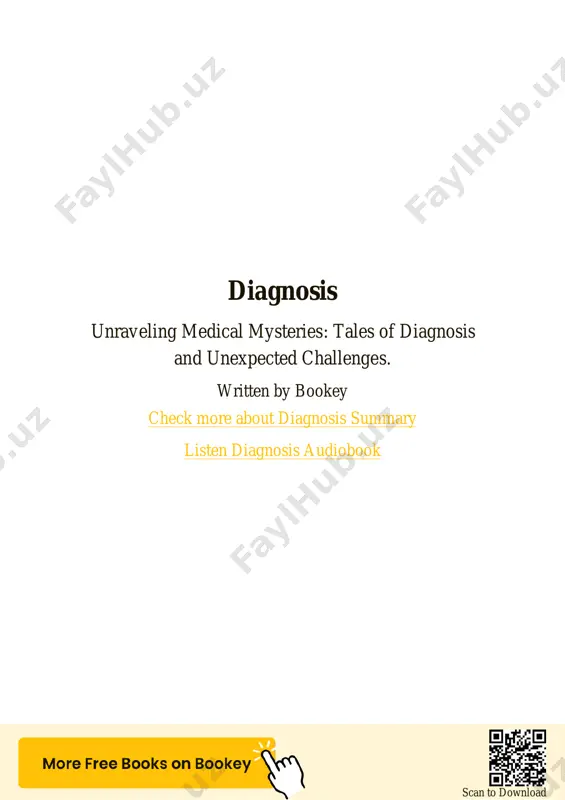 ical community, lisa sanders continues to inspire both professionals and the public to appreciate the art of diagnosis and the intricate narratives behind every patient’s story. scan to download https://share.bookey.app/knyz6nprceb https://share.bookey.app/knyz6nprceb scan to download summary content list chapter 1 : the facts, and what lies beyond chapter 2 : the stories they tell chapter 3 : a vanishing art chapter 4 : what only the exam can show chapter 5 : seeing is believing chapter 6 : the healing touch chapter 7 : the heart of the matter chapter 8 : testing troubles chapter 9 : sick thinking chapter 10 : digital diagnosis https://share.bookey.app/knyz6nprceb scan to download chapter 1 summary : the facts, and what lies beyond chapter 1 summary: the facts, and what lies beyond introduction to maria rogers dr. amy hsia, a first-year resident, encounters maria rogers, a 22-year-old woman suffering from persistent nausea and vomiting. maria, who …