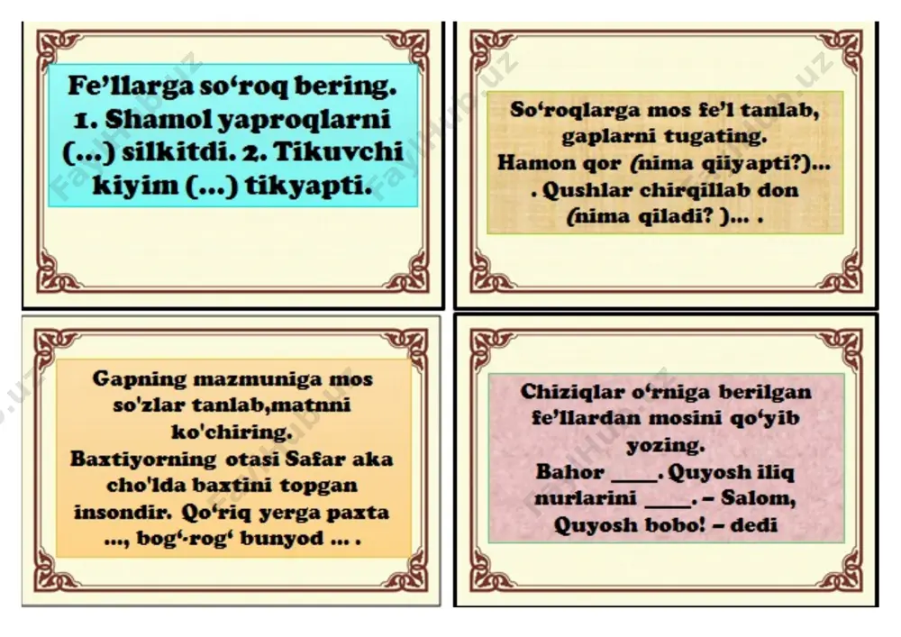4-chorak 3-ssinf ona tili tarqatma 2021 - Page 2