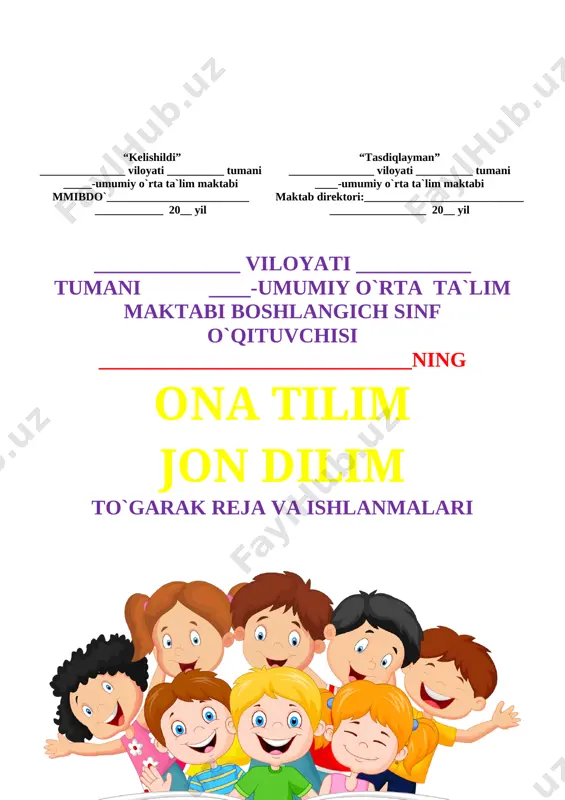 zlarni o‘zaro bog‘lovchi qo‘shimchalar 1 17. otlarning ma’no turlari 1 18. hayvon va parranda nomlarini bildirgan otlar 1 19. otlarda birlik va ko‘plik 1 20. birlikdagi otlardan ko‘plikdagi otlarni hosil qilish 1 21. yasama otlarning imlosi 1 22. sifat 1 23. sifatning shaxs va narsalar bclgisini bildirish 1 24. yasama sifatlar 1 25. fe’l haqida ma’lumot 1 26. yaqin ma’noli fe’llar 1 27. fe’llarning talaffuzi va imlosi 1 28. fe’l yasovchi qo‘shimchalar 1 29. so‘z va gap 1 30. so‘z tarkibi 1 31. ot so‘z turkumi 1 32. son so‘z turkumi 1 33. gap va so‘z 1 34. matnda gaplarning bog‘lanishi 1 to‘garak rahbari: ___________ ____________________ _____________ tuman xalq ta`limi bo`limiga qarashli __-umumiy o`rta ta`lim maktabi “_____” _________2020 yil ona tili fani to`garak mashg`ulotiga qatnashuvchi o`quvchilari o`rtasida 2020-2021 yangi o`quv yilining to`garak mashg`uloti davrida texnika xavfsizlik qoidalari, yo`l harakati qoidalari, yong`inga qarshi kurash chora tadbirlariga hamda ___-umumiy o`rta ta`lim maktabining …