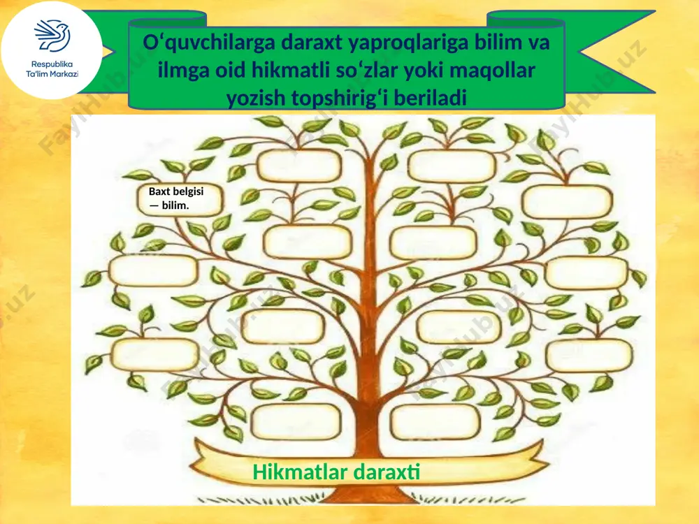 yotimda” deb nomlangan insholar tanlovida ishtirok eting. sizning hayotingizda kitobning o‘rnini tushuntirib bering. 2. sizga kitob sovg‘a qilmoqchi bo‘lishsa, qaysi kitobni olishni xohlar edingiz? bu kitobga qiziqishingizga kim sababchi bo‘lgan? sizga kitob sovg‘a qilmoqchi bo‘lishsa, qaysi kitobni olishni xohlar edingiz? bu kitobga qiziqishingizga kim sababchi bo‘lgan? keyingi darsda ko‘rishguncha… 10 image1.png image2.png image3.png image4.png image5.jpeg image6.png image7.jpeg image8.png image9.jpeg image10.jpeg image11.jpeg image12.jpeg image13.jpeg image14.png image15.png image16.png image17.png