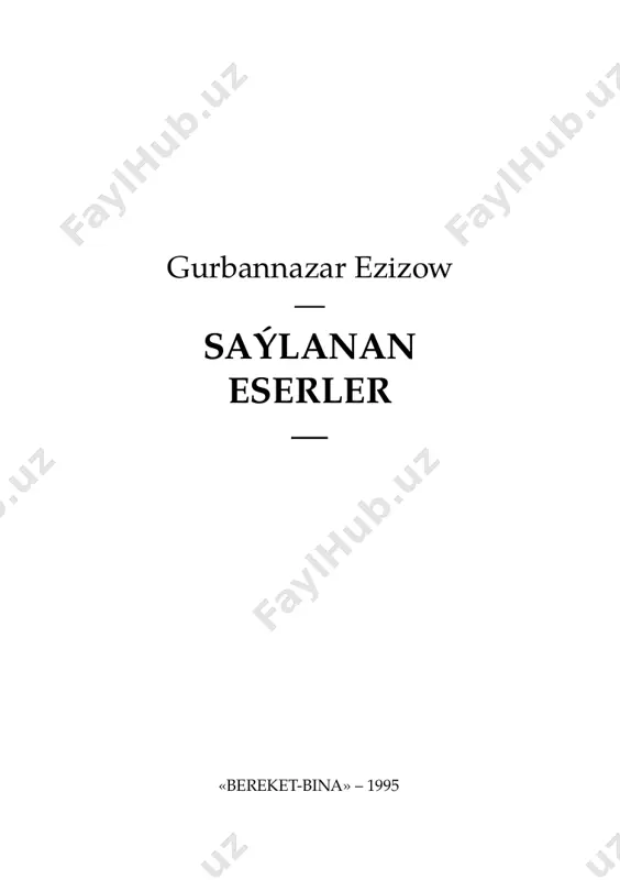 y . . . . . . . . . . . . . . . . . . . . . . . . 12 «boldy. besdir. hol deräniň göwsünde...» . . . . . . . . . . . 14 «halas ediň» . . . . . . . . . . . . . . . . . . . . . . . . . . . . 15 tylla balyk . . . . . . . . . . . . . . . . . . . . . . . . . . . . . 16 ýaşlyk . . . . . . . . . . . . . . . . . . . . . . . . . . . . . . . . 17 şöhrat . . . . . . . . . …