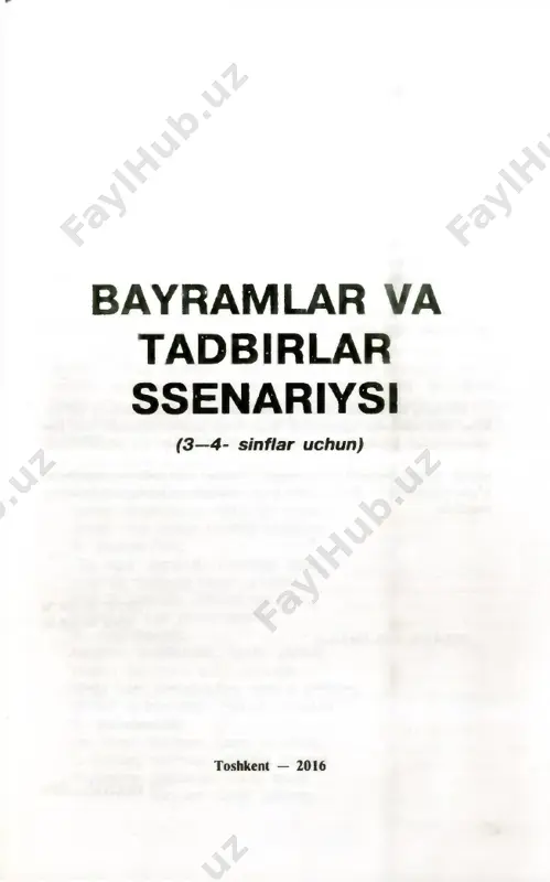 amoyish qilib turiladi. 1- boshlovchi: hayot ummonida bamisli mayoq, yiroqlarga nazar tashlar ustozlar. sodiq shogirdlarga berarkan saboq, doimo haq yo'lga boshlar ustozlar. 2- boshlovchi: eng og'ir damlarda vazminlik bilan, sabr ila matonat darsin o'tarlar. ezgulik singdirib dillarga har dam, kelajakka totli meva tutarlar. 3- boshlovchi: assalom mehmonlar, mehri ziyolar, yuzlari quyosh-u qalbi daryolar. sizga ham, tengdoshlar, dildan ehtirom, qo'llar ko‘ksimizda, deymiz, assalom! 1- boshlovchi: assalomu alaykum, ustoz muallim! ta’limning me’mori, zarning zargari, muqaddas kasbingiz asrga muhr hayotning eng asl noyob gavhari... 3 2- boshlovchi: — assalomu alaykum, fidoyi, jonkir ar, sabr- matonatga boy, qalbi ezgulikka to‘la, nur-ziyo taratuvshi ustoz va murabbiylar hamda tadbirimiz mehmonlari! 3- boshlovchi: — bugun biz o‘z qalb qo‘ri, ko z nurini, mehr-muhabbatini vatan kelajagi uchun baxshida etg£ n, buyuk 0 ‘zbekistonga har tomonlama rivojlangan barkamc avlodni tarbiyalashdek mas’uliyatli va sharafli vazifani zimmalariga olib, bu oliyjanob ishni sidqidildan bajarishga bel b >g‘ lagan ustozlarimizni, muallim-u murabbiylarimizni tabriklash, …