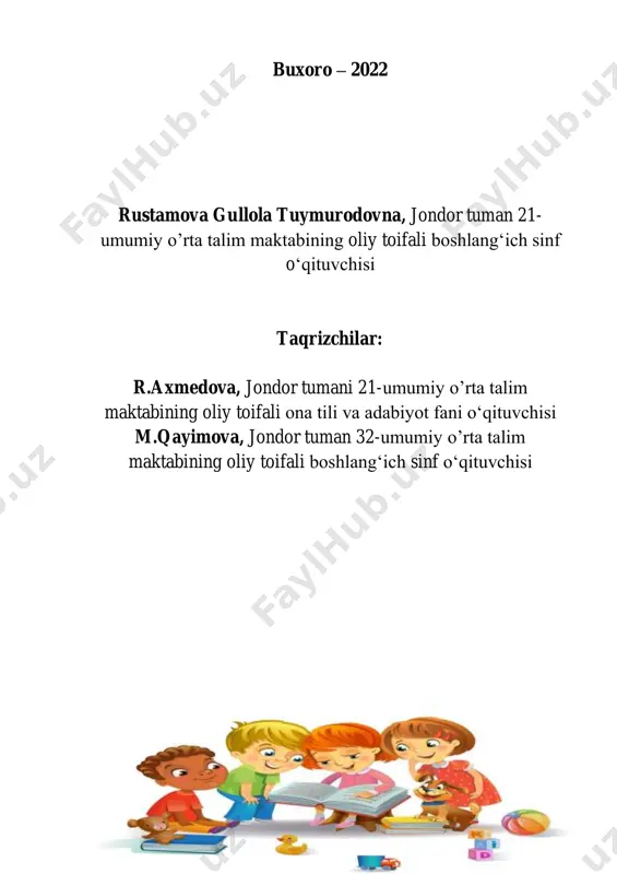 mi necha kilogramm asal bor? 2. yig„indilarni topamiz. + 42 46 11 59 39 28 33 70 92 50 3. bo„sh katakni to„ldiramiz: 5 natijani taqqoslaymiz. 47 + 23 63-51 29 + 8 8 + 29 4. harflarda qanday sonlar yashiringan? umumiy ball: baho : sana: 2 – nazorat ishi mavzu: yuz ichida ayirish mavzusi bo„yicha olgan malaka, bilim, ko„nikmalarini tekshirish 6 1-variant 1.jadvalni to„ldiramiz. + 4 26 34 50 47 2. nechta tovuqning massasi 4 ta jo„ja massasiga teng? 3. jami necha nafar o„quvchi to„garakka qatnashgan? 4. ifodalar tuzamiz va qiymatini topamiz. 80 bilan 8 ning ayirmasi _______________________________ 58 bilan 14 ning yig‟indisi _____________________________ 36 bilan 19 ning yig‟indisi _____________________________ 5. sharbat 2 xil mevadan tayyorlanadi. berilgan mevalardan necha xil sharbat tayyorlash mumkin. 7 umumiy ball: baho : sana: 3 – nazorat ishi mavzu: geometrik shakllar mavzusi bo„yich olgan malaka, bilim, ko„nikmalarini tekshirish 1- variant 1. poyezd va uning …