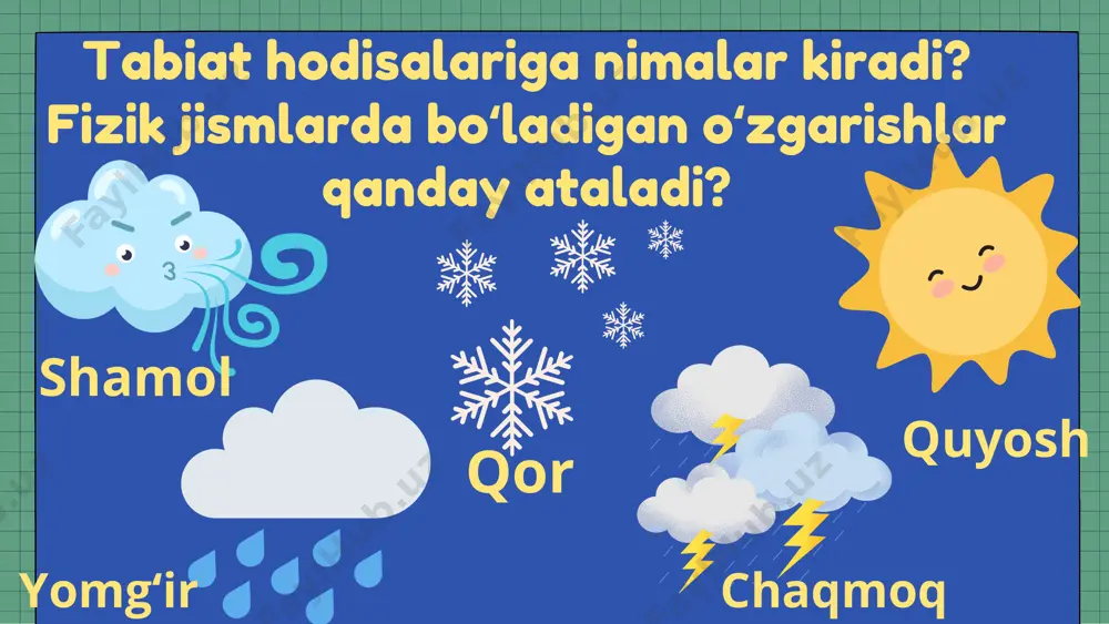 nimada? uning foydali va zararli tomonlarini ayting. 3. soʻzlarni toʻgʻirlang. okt, nitmag, etkler, simj, vushto, siqiskil, moqchaq, oxe, ratoultvush, faraz, xamenik, kilgʻuroy, marizp 4 . aks-sado nima? aks- sadodan qanday maqsadlarda foydalanish mumkin? thank you for watching.