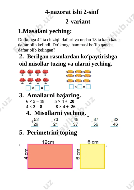 4- nazorat ishi matem - Page 2