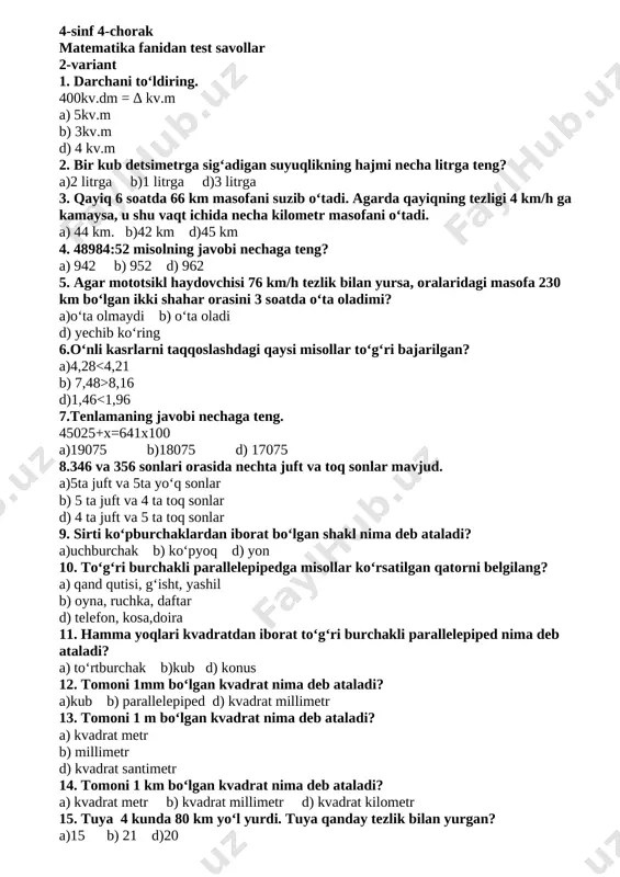 4-sinf matematika 4-chorak - Page 2