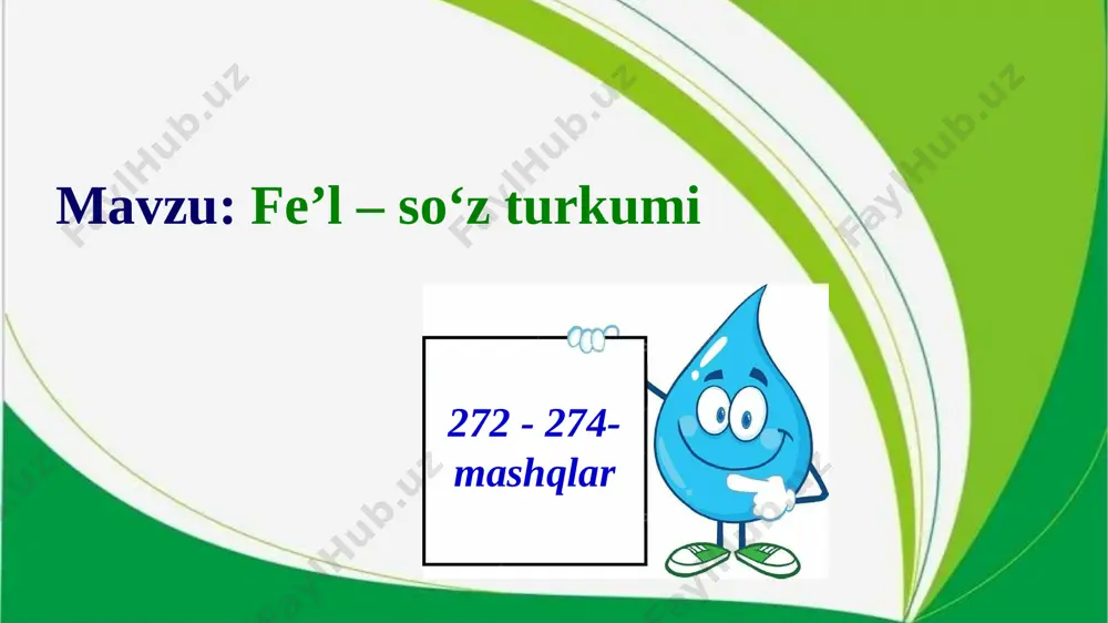 .ona tili. fe_l-so_z turkumi. 272-274-mashqlar - Page 2