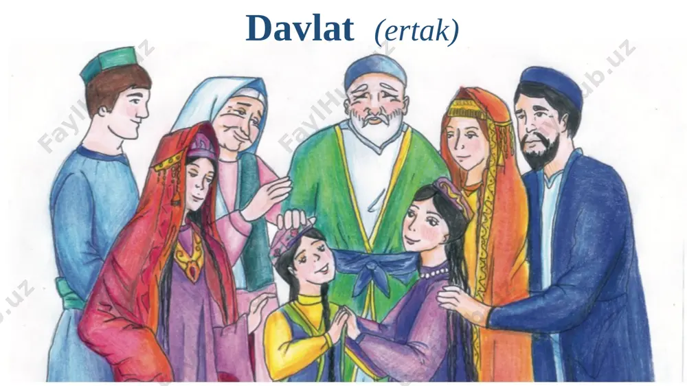 ‘libdi. — kelinposhsha, nimaga bundoq deyapsiz? davlat ketsa, nima qilamiz? — debdi dehqon. — ota, ilojimiz qancha? davlat ketsa, ketaversin. siz oyim bilan duo qilib o‘tirasiz. biz hammamiz mehnat qilamiz. ekin ekamiz, mol boqamiz, meva teramiz, hayotimiz yomon bo‘lmaydi, — debdi kelin. kelinning bu gaplari dehqonning ko‘ngliga taskin beribdi. ertalab turib, hovliga chiqibdi. davlat hali ham meh- monxonaning eshigi yonida dehqonni kutib turgan ekan. — assalomu alaykum, bobo! endi menga ruxsat berasizmi? — deb so‘rabdi u. dehqon xo‘rsinib qo‘yibdi-yu, gap boshlabdi: — davlatjon, hammamiz maslahatlashib, senga ruxsat beradigan bo‘ldik. o‘g‘illarim, qizim, xotinim, kelinlarim: «davlat keta-digan bo‘lsa, mayli, javob bering, o‘zimiz bir yoqadan bosh chiqarib, ahil bo‘lib mehnat qilamiz, mol-u davlat bo‘lsa, kelaveradi», dedilar. davlat birpas ma’yuslanib turibdi-da, so‘ng kulib: — bobo, men so‘zimni qaytib oldim, hech qayerga ketmayman, shu yerda qolaman. men xursand bo‘lib, ahil yashaydigan xonadonni yaxshi ko‘raman. inoqlik qayerda bo‘lsa, men ham o‘sha yerdaman! — debdi. shunday qilib, …