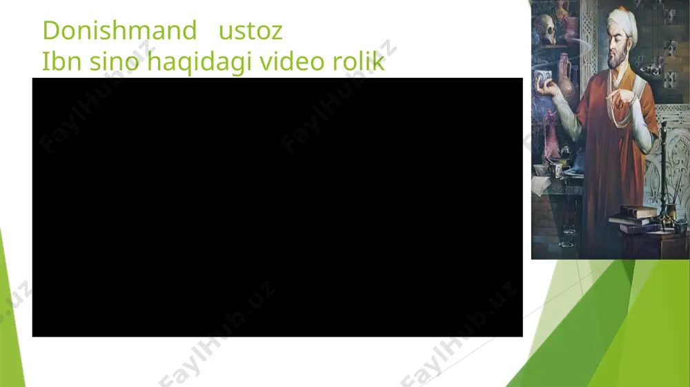 suvi chanqoqni qondiradi, ham darmon bo‘ladi, – dadil javob berdi bola. – rahmat, o‘g‘lim, sen endi menga shogirdgina emas,farzand ham bo‘lding! donishmand ustoz 1-savol “donishmand ustoz “hikoyada ibn sino ikki ota olib kelgan shogirdlarning qaysi jihatini sinab ko’radi? a)layoqatini b)mehnatkashligini c)uquvini d)ishchanligini donishmand ustoz 2-savol hikoyadagi nabotot so’zining ma’nosi nima? a)tog’ va adirlar b)o’simlik duyosi c)hayvonot duyosi d)tabiat 3-savol shartini birinchi bo’lib bajargan boladan ibn sino ilk quvondi-yu,keyin jahli chiqdi. a) bola tez fursatda giyohlarni terib kelgani ,ammo tabibning savollariga javob berolmagani b)bola otasining qistovi bilan kelganligi va tabiblikka qiziqmasligi c)bola yig’gan giyohlar hammasi shifobaxshligi,ammo bolaning o’zi ularning farqiga bora olmaganligi d)bola terib kelgan shifobaxsh giyohlar ichidan oyoq qabarishiga malham bo’luvchi giyohni bilmasligi 4-savol hikoyada birinchi bola ustozning shartini bajaradi ,lekin bergan savoliga javob ololmagan ibn sino ovozini chiqarib: – senga javob, o‘g‘lim, ketaver! borib olibsotarga shogird bo‘l! – dedi. hikoyada donishmand ustoz birinchi bola olib kelingan giyohlarni ko’rsa ham …
