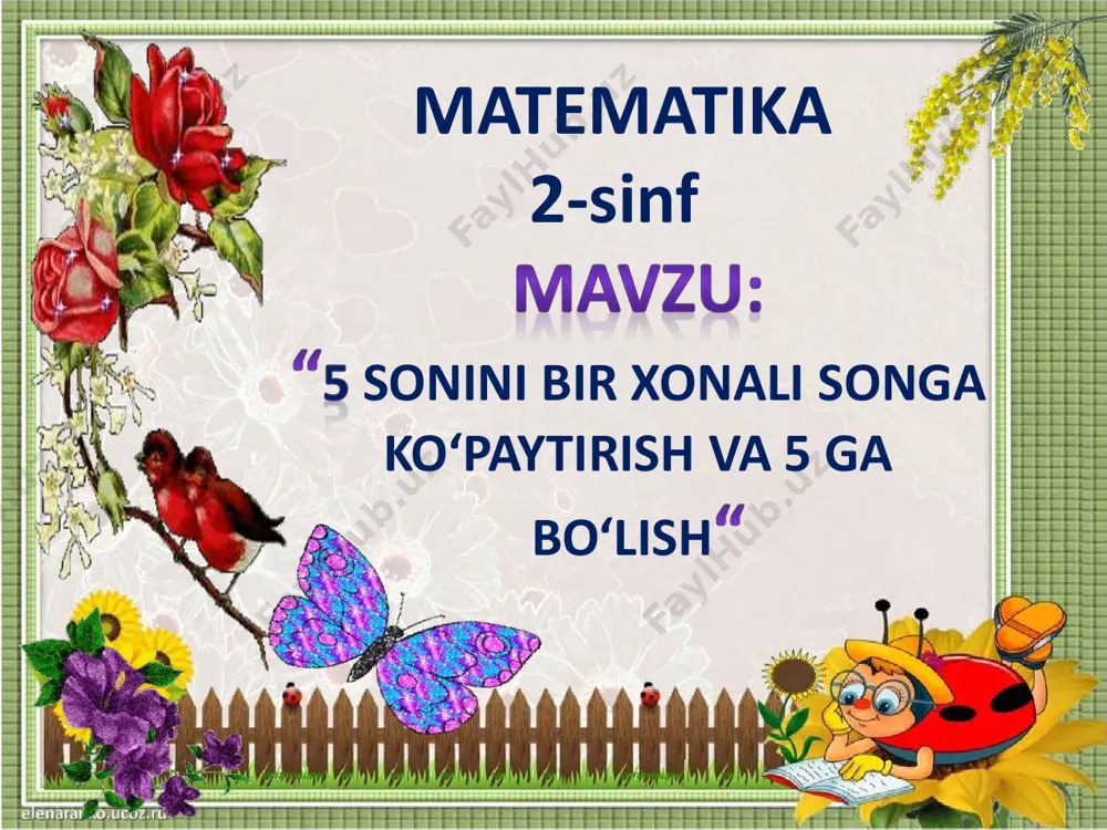 sh. metodi: aqliy hujum , mustaqil ish.. jihozi: mavzuga oid ko’rgazma, tarqatmalar, test savollari. darsning borishi. i.tashkiliy qism. salomlashish, davomotni aniqlash, `o`quvchilarni o`quv qurollarini nazoratdan o`tkazish, aylanma daftarlarni almashtirish. ii. otgan mavzuni so’rash va mustahkamlash. o`tilgan darsda “takrorlash ” yuzasidan savol-javob o`tkazish, uy vazifasini bajarilishini tahlili o`tkazilib no`to`g`ri bajarilgan misollar yuzasidan ko`rsatma beraman. iii yangi mavzu bayoni: quyidagi misolarga qaraymiz va birgalikda bajaramiz sonlarni taqqoslang vazifa dars so`ngida o`quvchilarning ishtirokiga ko’ra baholari e`lon qilinadi va rag’batlantiriladi. dam olish daqiqasi yakunlovchi xulosa biz buyuk yurt osmonida go’zal kamalak, barkamol avlod bo’lmoq eng ezgu tilak. etiboringiz uchun rahmat.