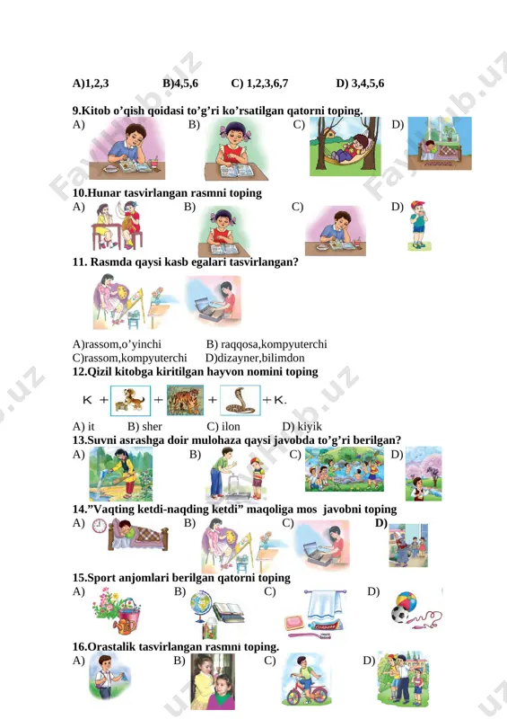 n javobni toping [image: ]a) b) c) d) [image: ][image: ][image: ]21.bosh qomusimiz berilgan javobni toping [image: ]a) b) c) d) [image: ][image: ][image: ]22.sog’liqni saqlash haqidagi huquq qaysi javobda berilgan? [image: ]a) b) c) d) 23.dam olish huquqi berilgan javobni toping [image: ][image: ][image: ][image: ]a) b) c) d) test kaliti 1 2 3 4 5 6 7 8 9 10 11 12 13 14 15 16 17 18 19 20 21 22 23 a a b d b c a c b a c d b a d b a c a b a a d buxoro viloyati romitan tumani 1-umumta’lim maktabi boshlang’ich sinflar bo’yicha director o’rinbosari surayyo murodova telefon:99-702-73-71 sayt:btr2014.zn.uz image7.png image8.png image9.png image10.png image11.png image12.png image13.png image14.png image15.png image16.png image17.png image18.png image19.png image20.png image21.png image22.png image23.png image24.png image25.png image26.png image27.png image28.png image29.png image30.png image31.png image32.png image33.png image34.png image35.png image36.png image1.png image37.png image38.png image39.png image40.png image41.png image42.png …