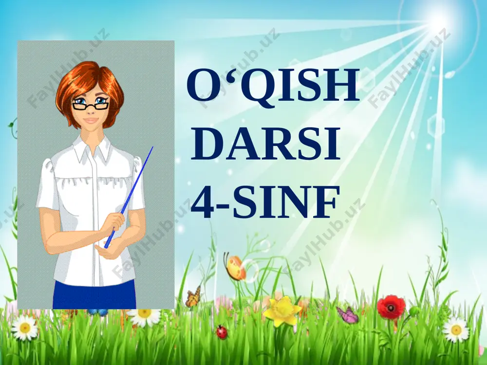 laveribdi. bo‘rining toqati toq bo‘libdi. ozib ketganidan eti borib ustixoniga yopishibdi. «endi nima qilsam ekan, o‘z boshimga falokatni sotib oldimku, qayga bormay, endi menga tinchlik yo‘q», – deb yig‘lamoqdan beri bo‘libdi. jimjiloq bo‘lsa sekingina uning qornidan: «toshmatga bor, qo‘ylari semiz! boymatga bor, itlari qari! ermatga bor, qo‘ychivonlari uyquchi», – deb ovoz chiqarib qo‘yarmish! oxiri hiqillab yig‘lab: «gaplaringga kirib bo‘pman, undan ko‘ra biron odamga boraman-da, it bo‘lganim yaxshi», – debdi. shunday qilib, bo‘ri it bo‘lib qolgan ekan. asar qahramonlari jimjiloq chol bilan kampir och bo’ri yangi mavzuni mustahkamlash “zanjir uslubida ” o‘qish uyga vazifa ifodali o‘qish va qayta hikoyalash uyda qoling! “masofadan ta’lim oling” audio1.wav image2.png image3.png image4.jpeg image5.jpeg image6.png image7.gif image8.png image9.gif image10.png image11.png image12.png image13.gif image14.png media1.mp3 yo'q 057 yo'q 227.35805 image21.png image22.png image23.png image24.png image25.png image26.gif image27.png image28.png image29.png image30.gif image31.gif image32.gif image33.png image34.png image35.gif image36.png image37.gif image38.gif image39.png image40.png image15.gif image16.png image17.png image18.png image19.png image20.png image1.jpeg