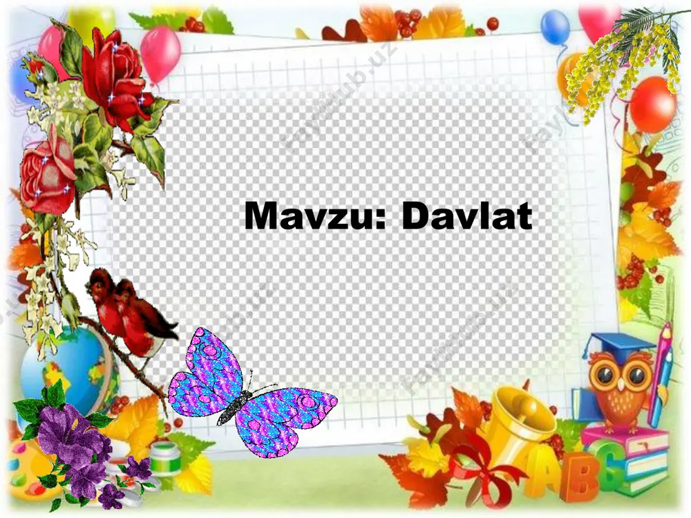 da bir dehqon o‘tgan ekan. davlat dehqonning hovlisida bir necha yil yashabdi. uning sharofatidan dehqonning mol-u davlati juda ko‘payib ketibdi. dehqon mollarining son-sanog‘ini, yerlarining tanobini, oltinlarining hisobini bilmas ekan. bir kuni davlat dehqonning qoshiga kelib: — bobo, dargohingizda ko‘p yillar yurdim, mening sharofatim bilan mol-u davlatingiz haddan ziyoda bo‘ldi. endi menga xursandlik bilan javob bersangiz, boshqa birovnikiga borsam, — debdi. dehqonning aqli shoshib, hushi boshidan uchibdi-yu: iv.darsni mustahkamlash. dam olish daqiqasi ❖ ushbu she’rda boychechak ❖ qanday xislatlari tilga olingan ? ❖ navoiy bobomizning qanday asarlarini bilasiz? ❖ alisher navoiy bobomizning qanday g’azallarini bilasiz? ❖ alisher navoiy bobomiz qaysi shaharda qachon tavallud topgan? mustahkamlash zakovat o’yin “zakovat” o’yinni borishi tashkiliy qism zakovat o’yin 1 2 3 7 4 5 6 8 9 10 11 12 o’quvchilarni baholash va uyga vazifa: hikoyani o’qib o’rganib keling e’tiboringiz uchun rahmat!