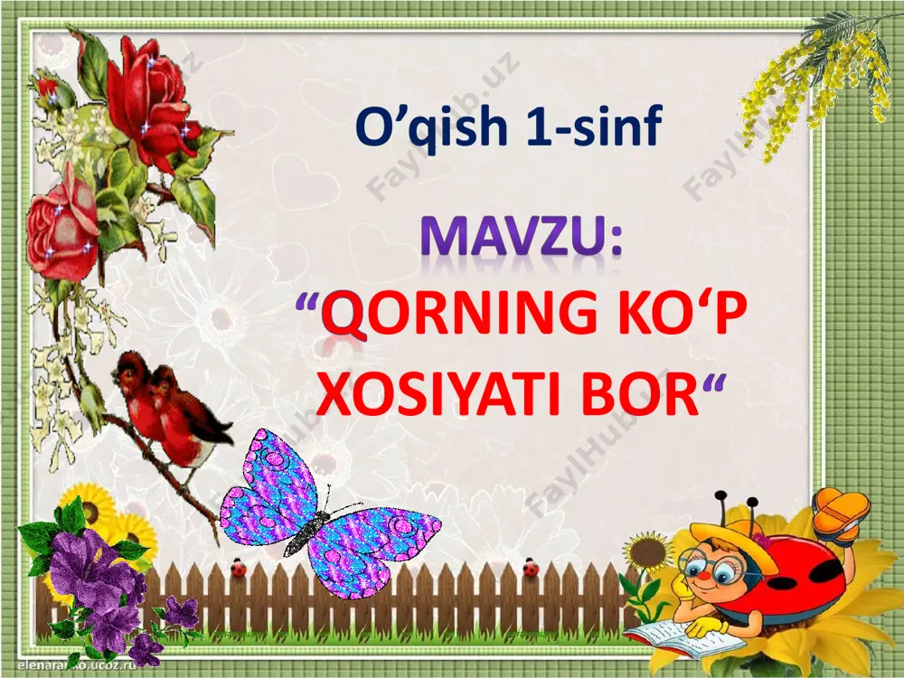 va uyga vazifa: she’rni o’qib yod olib kelish e’tiboringiz uchun rahmat!