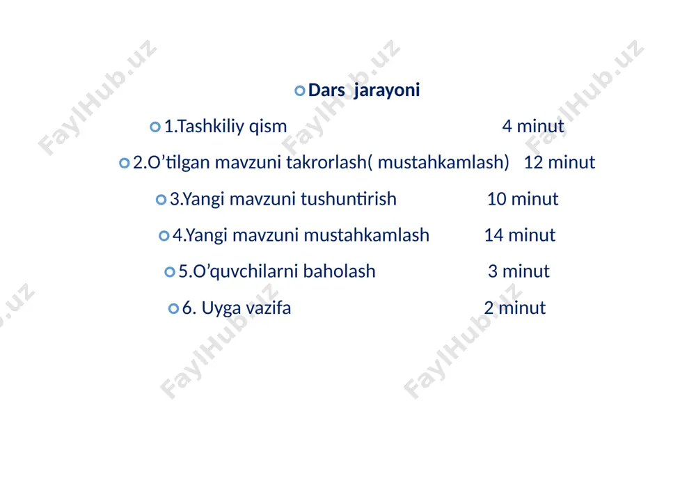 olish. [image: 004][image: 004]· dars uslubi: suhbat, tushuntirish, “savol-javob” metodi, “rasmli boshqotirma” , “to‘g‘risini top”,o‘yinlari. · dars jihozi: darslik, geomtrik shakllar. darsning borishi: · tashkiliy qism: · o’quvchilar bilan salomlashish · xonani va o’quvchilarni darsga tayyorliklarini kuzatish · yo’qlamani aniqlash · navbatchi axboroti. · siyosiy daqiqa. · darsning maqsad va vazifalarini qo’yish. · tayanch bilimlarning faollashtirish. · uyga vazifalarini tekshirish va o’tilgan mavzuni mustahkamlash. kvadratning to`rtta uchi , to`rtta burchagi , to`rtta tomoni bor . barcha tomonlari bir-biriga teng bo`lgan to`g`ri to`rtburchak kvadrat bo`ladi . [image: 004] [image: 013] [image: ] · kvadratning bitta tomonini 4ga ko’paytirish orqali kvadratning perimetrini aniqlash mumkin · kvadratning yuzini toppish uchun bir tomonini ikkinchi tomoniga ko’paytirish kerak [image: ] 15 kvadratning tomonlari 15cm ga 15 15 teng bo’lsa uning yuzini va pe- remetrini qanday topish mumkin? va uning javobi: ..? 15 [bookmark: _goback] [image: ] ushbu kub nechta kvadratdan tashkil topgan? uning nechta to- …