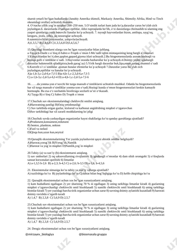 11-sinf @mirzayev_biologiya 19 tabiiy ekosistemalar - Page 2