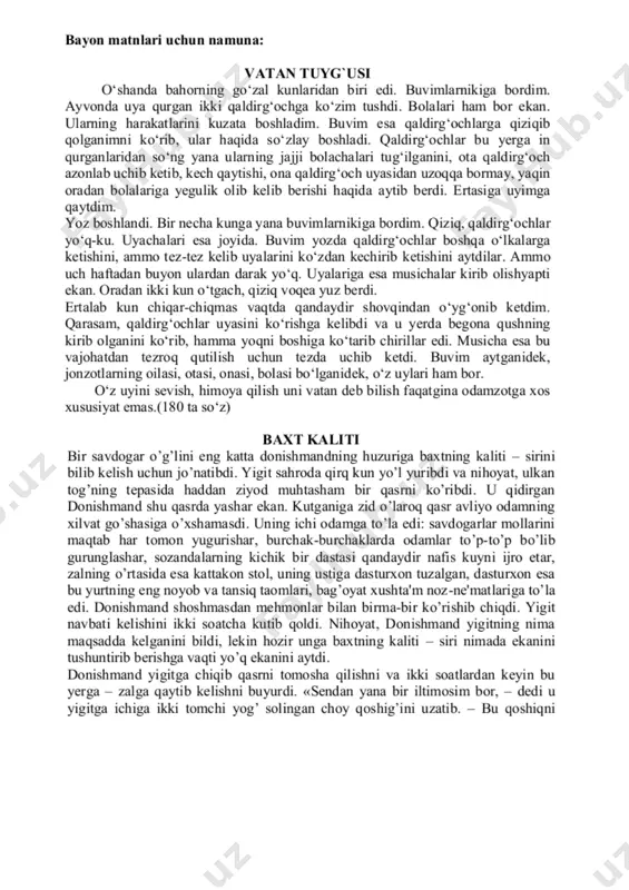 nahr. 2. buyuk karl haqida ma’lumot bering. 3. “urbanizatsiya” atamasiga izoh bering. 4-bilet 1. ossuriya. 2. pyotr i haqida ma’lumot bering. 3. “demobilizatsiya” atamasiga izoh bering. 5-bilet 1. xuroson. 2. ivan grozniy haqida ma’lumot bering . 3. “parij kommunasi” atamasiga izoh bering. 6-bilet 1.mesopatamiya. 2.amir nasrulloxon haqida ma’lumot bering. 3.“shovinizm” atamasiga izoh bering. 7-bilet 1. urartu. 2. amir olimxon haqida ma’lumot bering 3.“to‘rtlar ittifoqi” atamasiga izoh bering. 8-bilet 1. fors viloyati. 2. mirzo ulug‘bek haqida ma’lumot bering. 3.“panturkizm” atamasiga izoh bering. 9-bilet 1. baqtriya. 2. zahiriddin muhammad bobur haqida ma’lumot bering. 3. “gimnaziya” atamasiga izoh bering. 10-bilet 1. so‘g‘diyona. 2. muhammad shayboniyxon haqida ma’lumot bering. 3. “manifest” atamasiga izoh bering. 11-bilet 1. parfiya. 2. abdullaxon ii haqida ma’lumot bering. 3. “missiya” atamasiga izoh bering. 12-bilet 1. vizantiya. 2. husayn boyqaro haqida ma’lumot bering. 3.“konservativ” atamasiga izoh bering. 13-bilet 1. oltin o‘rda. 2. muhammad rahimxon i haqida ma’lumot bering. 3. “federatsiya” …