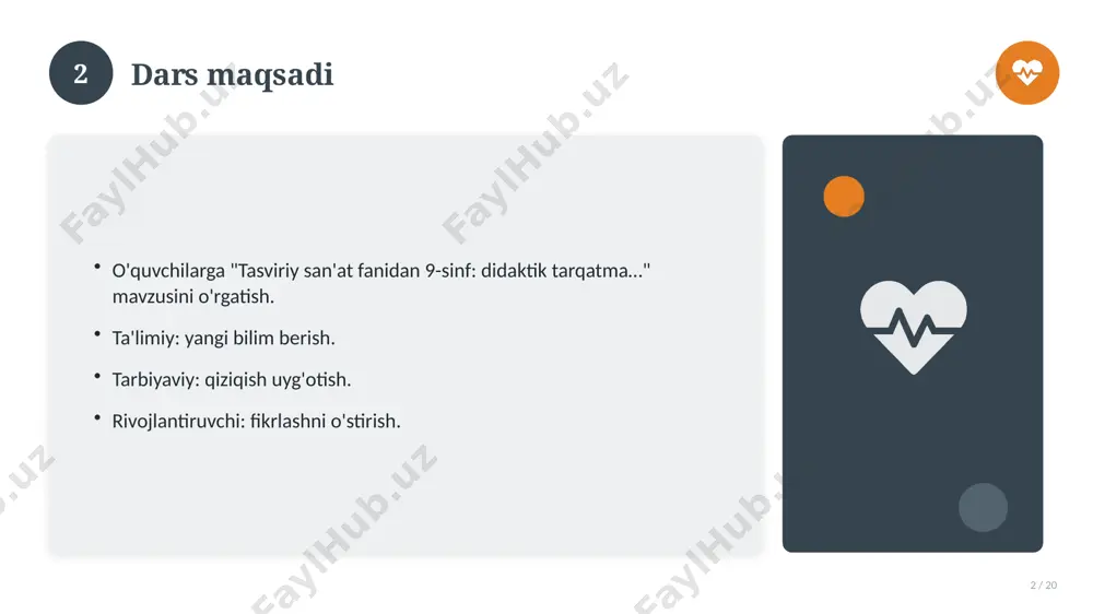 . 15 16 tarixiy rivoji 16 / 20 mavzu vaqt o'tishi bilan rivojlangan. asosiy bosqichlar kuzatiladi. muhim o'zgarishlar yuz bergan. hozirgi holatga ta'sir ko'rsatgan. 16 17 zamonaviy holati 17 / 20 bugungi kundagi ahvol. yangi yondashuvlar paydo bo'lmoqda. dolzarb tendensiyalar. amaliy qo'llanilishi kengaymoqda. 17 18 qiyosiy tahlil 18 / 20 o'xshash hodisalar bilan solishtirish. umumiy jihatlar aniqlanadi. farqli tomonlar ko'rsatiladi. xulosalar chiqariladi. 18 19 xulosa 19 / 20 tasviriy san'at fanidan 9-sinf: didaktik tarqatma… bo'yicha asosiy jihatlar yoritildi. mavzu nazariy va amaliy ahamiyatga ega. olingan bilim amaliyotda qo'llaniladi. doimiy o'rganish tavsiya etiladi. 19 20 foydalanilgan adabiyotlar 20 / 20 tegishli darslik va o'quv qo'llanmalari. ilmiy maqola va manbalar. internet va elektron resurslar. manba: soff.uz · 2026. 20 image-1-1.png image-1-2.png image-1-3.png image-1-4.png image-2-1.png image-2-2.png image-3-1.png image-3-2.png image-4-1.png image-4-2.png image-5-1.png image-5-2.png image-6-1.png image-7-1.png image-7-2.png image-8-1.png image-8-2.png image-9-1.png image-9-2.png image-10-1.png image-10-2.png image-11-1.png image-11-2.png image-12-1.png image-12-2.png image-13-1.png image-13-2.png image-14-1.png image-14-2.png image-15-1.png image-15-2.png image-16-1.png image-16-2.png …