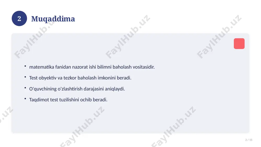 .uz · 2026. 14 15 foydalanilgan manbalar 15 / 15 mavzu mantiqiy, izchil bayon etilishi muhim. manbalardan to'g'ri foydalaning va iqtibos keltiring. adabiyot: matematika darsligi va test to'plamlari. manba: soff.uz · 2026. 15