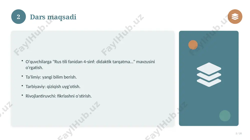 i 16 / 20 mavzu vaqt o'tishi bilan rivojlangan. asosiy bosqichlar kuzatiladi. muhim o'zgarishlar yuz bergan. hozirgi holatga ta'sir ko'rsatgan. 16 17 zamonaviy holati 17 / 20 bugungi kundagi ahvol. yangi yondashuvlar paydo bo'lmoqda. dolzarb tendensiyalar. amaliy qo'llanilishi kengaymoqda. 17 18 qiyosiy tahlil 18 / 20 o'xshash hodisalar bilan solishtirish. umumiy jihatlar aniqlanadi. farqli tomonlar ko'rsatiladi. xulosalar chiqariladi. 18 19 xulosa 19 / 20 rus tili fanidan 4-sinf: didaktik tarqatma… bo'yicha asosiy jihatlar yoritildi. mavzu nazariy va amaliy ahamiyatga ega. olingan bilim amaliyotda qo'llaniladi. doimiy o'rganish tavsiya etiladi. 19 20 foydalanilgan adabiyotlar 20 / 20 tegishli darslik va o'quv qo'llanmalari. ilmiy maqola va manbalar. internet va elektron resurslar. manba: soff.uz · 2026. 20 image-1-1.png image-1-2.png image-1-3.png image-1-4.png image-2-1.png image-2-2.png image-3-1.png image-3-2.png image-4-1.png image-4-2.png image-5-1.png image-5-2.png image-6-1.png image-7-1.png image-7-2.png image-8-1.png image-8-2.png image-9-1.png image-9-2.png image-10-1.png image-10-2.png image-11-1.png image-11-2.png image-12-1.png image-12-2.png image-13-1.png image-13-2.png image-14-1.png image-14-2.png image-15-1.png image-15-2.png image-16-1.png image-16-2.png image-17-1.png image-17-2.png image-18-1.png image-18-2.png …