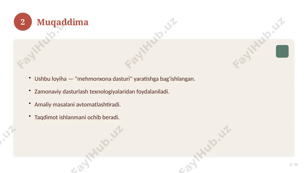 bayon etilishi muhim. manbalardan to'g'ri foydalaning va iqtibos keltiring. adabiyot: c# va ma'lumotlar bazasi bo'yicha qo'llanmalar. manba: soff.uz · 2026. 15