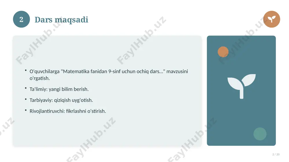 16 / 20 mavzu vaqt o'tishi bilan rivojlangan. asosiy bosqichlar kuzatiladi. muhim o'zgarishlar yuz bergan. hozirgi holatga ta'sir ko'rsatgan. 16 17 zamonaviy holati 17 / 20 bugungi kundagi ahvol. yangi yondashuvlar paydo bo'lmoqda. dolzarb tendensiyalar. amaliy qo'llanilishi kengaymoqda. 17 18 qiyosiy tahlil 18 / 20 o'xshash hodisalar bilan solishtirish. umumiy jihatlar aniqlanadi. farqli tomonlar ko'rsatiladi. xulosalar chiqariladi. 18 19 xulosa 19 / 20 matematika fanidan 9-sinf uchun ochiq dars… bo'yicha asosiy jihatlar yoritildi. mavzu nazariy va amaliy ahamiyatga ega. olingan bilim amaliyotda qo'llaniladi. doimiy o'rganish tavsiya etiladi. 19 20 foydalanilgan adabiyotlar 20 / 20 tegishli darslik va o'quv qo'llanmalari. ilmiy maqola va manbalar. internet va elektron resurslar. manba: soff.uz · 2026. 20 image-1-1.png image-1-2.png image-1-3.png image-1-4.png image-2-1.png image-2-2.png image-3-1.png image-3-2.png image-4-1.png image-4-2.png image-5-1.png image-5-2.png image-6-1.png image-7-1.png image-7-2.png image-8-1.png image-8-2.png image-9-1.png image-9-2.png image-10-1.png image-10-2.png image-11-1.png image-11-2.png image-12-1.png image-12-2.png image-13-1.png image-13-2.png image-14-1.png image-14-2.png image-15-1.png image-15-2.png image-16-1.png image-16-2.png image-17-1.png image-17-2.png image-18-1.png image-18-2.png image-19-1.png …