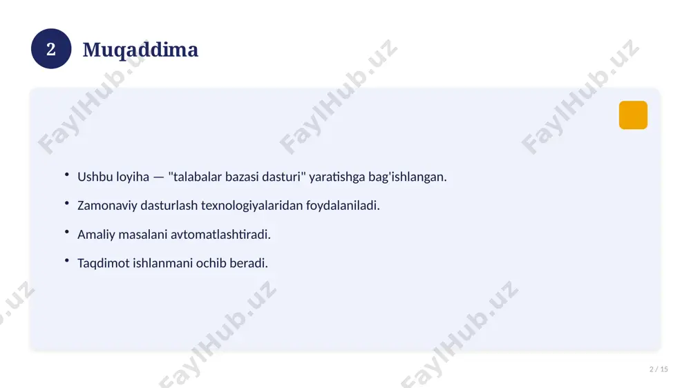 muhim. manbalardan to'g'ri foydalaning va iqtibos keltiring. adabiyot: c# va ma'lumotlar bazasi bo'yicha qo'llanmalar. manba: soff.uz · 2026. 15