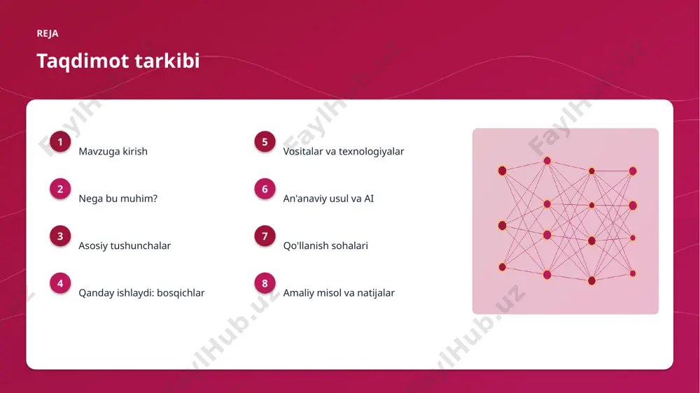 masligi • yuqori hisoblash xarajati • modelni izohlash qiyinligi • xavfsizlik va barqarorlik tashkiliy chaqiriqlar • kadrlar tanqisligi • integratsiya murakkabligi • etik va huquqiy masalalar • moslashish zarurati bozor statistika va tendensiyalar ▸ global ai bozori yiliga ~28% o'smoqda. ▸ kompaniyalarning 72% joriy etishni rejalashtirgan. ▸ investitsiyalar rekord darajada ortmoqda. ▸ sugʻurta sohada talab tez oʻsmoqda. ▸ ai ko'nikmalariga ehtiyoj yuqori. kelajak kelajak istiqbollari ▸ agentlik va multimodal tizimlar keng tarqaladi. ▸ modellar samaradorligi va tejamkorligi oshadi. ▸ mahalliy va shaxsiylashtirilgan yechimlar ko'payadi. ▸ inson-ai hamkorligi chuqurlashadi. ▸ regulyatsiya va standartlar shakllanadi. xulosa xulosa va tavsiyalar ▸ sugʻurtada multimodal ai: imkoniyat va misollar — strategik ahamiyatga ega yo'nalish. ▸ ma'lumot sifati va etika muvaffaqiyat kaliti. ▸ bosqichma-bosqich joriy etish xavfni kamaytiradi. ▸ kadrlar malakasiga investitsiya zarur. ▸ doimiy monitoring va takomillashtirish talab etiladi. e'tiboringiz uchun rahmat! sugʻurtada multimodal ai: imkoniyat va misollar savollar & muhokama image1.jpg image2.jpg image3.jpg image4.jpg …