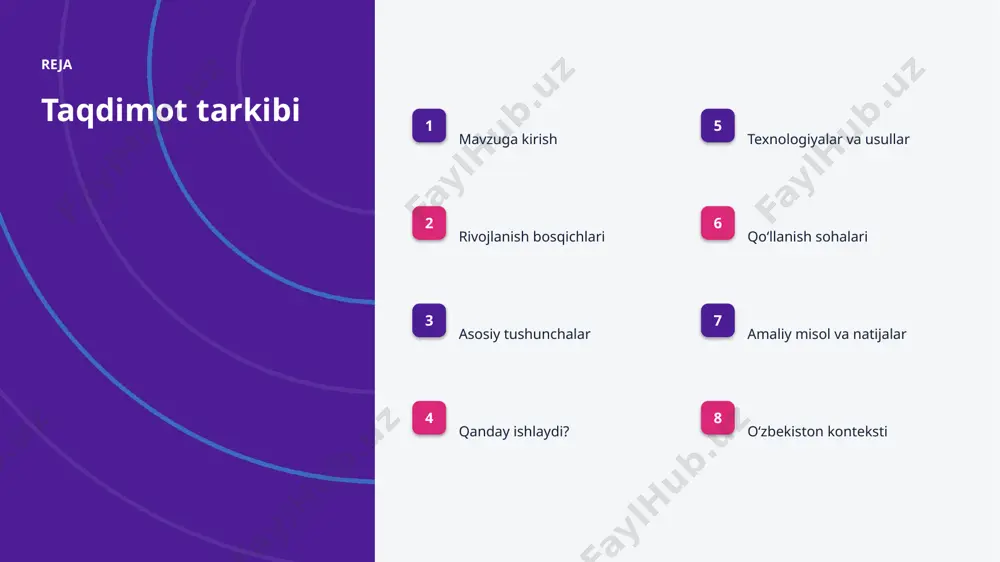 a usullar ▪ open-source modellar kirish toʻsigʻini pasaytiradi. ▪ xavf va himoya optimallashtirilgan algoritmlar bilan ishlanadi. ▪ gpu/tpu akseleratorlari oʻqitish vaqtini qisqartiradi. ▪ tayyor kutubxonalar (tensorflow, pytorch) ishlab chiqishni tezlashtiradi. ▪ bulutli platformalar masshtablash va tez joriy etishni taʼminlaydi. amaliyot qoʻllanish sohalari ▪ segmentatsiya — eng keng tarqalgan amaliy yoʻnalishlardan biri. ▪ kontent jarayonlarni tezlashtiradi va xatolarni kamaytiradi. ▪ reklama yangi qiymat va xizmatlar yaratadi. ▪ bashorat resurslardan oqilona foydalanishga yordam beradi. ▪ marketing sohasida bu texnologiya raqobat ustunligini taʼminlaydi. misol amaliy misol va natijalar ▪ real loyihalarda sunʼiy intellekt jarayon vaqtini 30–60% qisqartirgan. ▪ marketing korxonalari xarajatlarni sezilarli kamaytirgan. ▪ aniqlik koʻrsatkichlari anʼanaviy usullardan ustun keladi. ▪ mijozlar qoniqishi va xizmat sifati oshgan. ▪ investitsiya qaytimi (roi) qisqa muddatda namoyon boʻladi. mahalliy oʻzbekiston konteksti ▪ raqamli oʻzbekiston-2030 strategiyasi ai rivojini qoʻllab-quvvatlaydi. ▪ it-park va texnoparklar startaplar uchun sharoit yaratmoqda. ▪ universitetlarda ai yoʻnalishlari va kadrlar tayyorlanmoqda. ▪ marketing sohalarida …