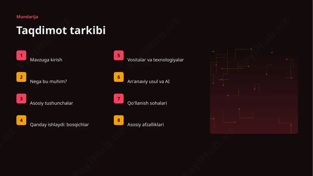 yalar rekord darajada ortmoqda. ▹ marketing sohada talab tez oʻsmoqda. ▹ ai ko'nikmalariga ehtiyoj yuqori. kelajak kelajak istiqbollari ▹ agentlik va multimodal tizimlar keng tarqaladi. ▹ modellar samaradorligi va tejamkorligi oshadi. ▹ mahalliy va shaxsiylashtirilgan yechimlar ko'payadi. ▹ inson-ai hamkorligi chuqurlashadi. ▹ regulyatsiya va standartlar shakllanadi. xulosa xulosa va tavsiyalar ▹ marketing sohasida sun'iy intellekt: muammolari va yechimlari — strategik ahamiyatga ega yo'nalish. ▹ ma'lumot sifati va etika muvaffaqiyat kaliti. ▹ bosqichma-bosqich joriy etish xavfni kamaytiradi. ▹ kadrlar malakasiga investitsiya zarur. ▹ doimiy monitoring va takomillashtirish talab etiladi. e'tiboringiz uchun rahmat! marketing sohasida sun'iy intellekt: muammolari va yechimlari savollar & muhokama image1.jpg image2.jpg image3.jpg image4.jpg image5.jpg image6.jpg image7.jpg image8.jpg image9.jpg image10.jpg image11.jpg image12.jpg image13.jpg image14.jpg image15.jpg