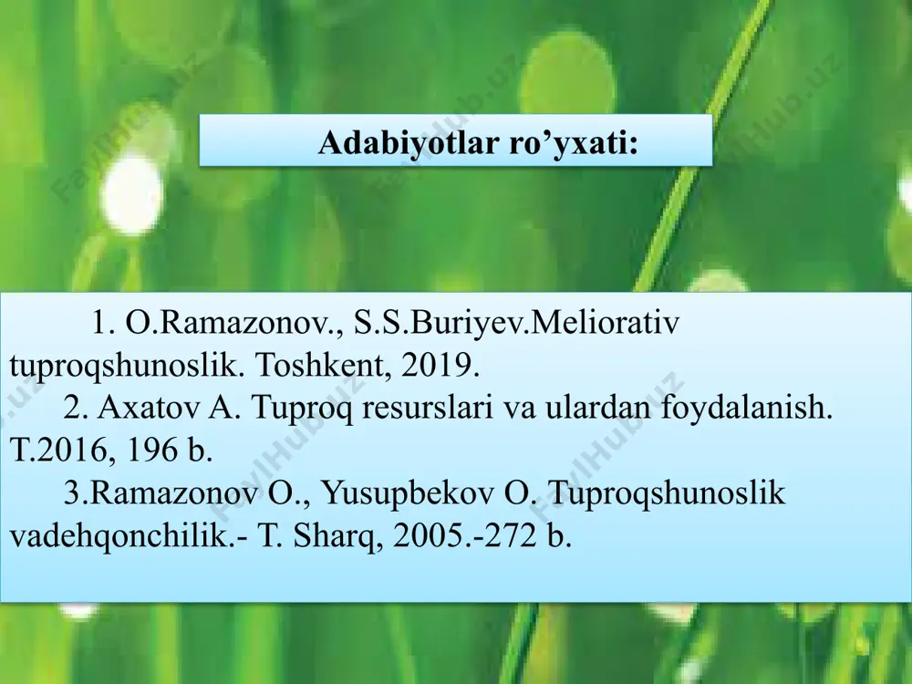 imliklar - arpa, bugʼdoy va boshqalar. issiqlik. oʼsimliklarda va tuproqda kechadigan biologiyoviy kimyoviy jarayonlar uchun zarur. issiqsevarlar - gʼoʼza, sholi, tamaki. noissiqsevarlar - suli, arpa, tariq. havo. madaniy oʼsimlik va tuproq mikroolamining nafas olishi uchun zarur. suv. oʼsimlik eng koʼp talab qiladigan omil. u oziqa, nafas olish uchun, tanasini sovutish, biologiyoviy jarayonlar uchun zarur. oziqa moddalar - oʼsimlik tanasini hosil qilish uchun kimyoviy moddalar oziqa sifatida zarur. yorug’lik. o‘simlik tanasida va uning ishtirokida hosil bo‘layotgan organik moddalar - uglevod, yog‘, oqsil, ferment va boshqalar quyosh energiyasining mujassamlashgan yig‘indisidir. organik moddalarning parchalanishi natijasida issiqlik hosil boladi. buning asosiy manbai quyoshdan kelayotgan yorug’lik bo’lib, barcha organizmlar organik moddalarni iste’mol qiladi, parchalaydi va ularning tarkibidagi ko‘zga ko‘rinmaydigan quyosh nuri energiyasini shakllantiradi. natijada o‘simlik o‘sadi va rivojlanadi. o‘simlik hayotida yorug’likning mohiyatini dastlab k.a.timiryazev ochib bergan. quyosh nuri ta’sirida o‘simlik barglarida yashil pigmentlar — xlorofill donachalari hosil boladi. xlorofill donachalari noorganik moddalar - suv va …