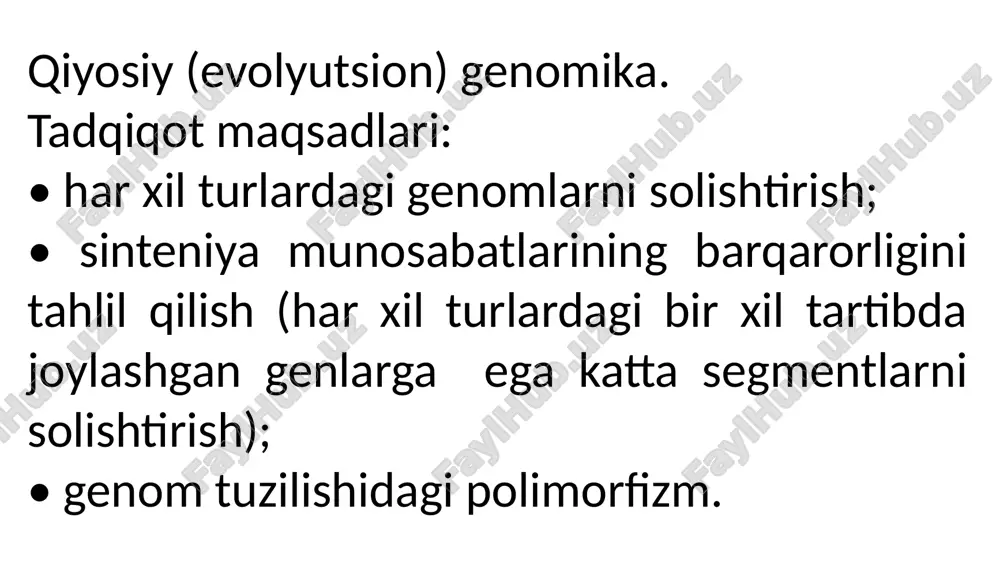 arqli o'laroq, ortologik genlarning kelib chiqishi dublikatsiyalar bilan bog'liq emas. "ortologik genlar" atamasi 1970 yilda v. fitch tomonidan taklif qilingan ksenolog genlar. ksenologik genlar [yunon. ksenos - begona va lat. logos - fan] - organizmlar o'rtasida genetik materialning gorizontal (irsiy bo'lmagan) o'tkazilishi natijasida turli xil organizmlar genomida paydo bo'ladigan genlar (bunday genlar ksenologlar deb ataladi). gorizontal gen almashinuvi genetik material almashinadigan hujayralarning aloqasi paytida, ya'ni filogenetik jihatdan uzoq, ammo hududiy jihatdan yaqin hujayralar yoki organizmlar guruhlarida parazit, simbiotik yoki assotsiativ tizimlarda sodir bo'ladi. retroviruslar begona (ksenolog) dnkning tashuvchisi, prokariotlarda esa konjugatsiya paytida plazmidlar va transduksiya paytida bakteriofaglar rolini o'ynashi mumkin. image1.jpg image2.png image3.jpg image4.tmp image5.tmp image6.png image7.png image8.png image9.png image10.png image11.png /docprops/thumbnail.jpeg