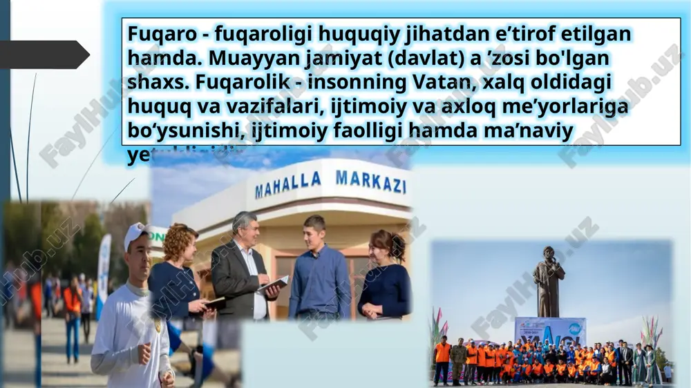 yuritayotgani to‘g‘risida ma’lumotlar berib, ular tomonidan uyushtirilayotgan tadbirlarga o‘quvchilami faoi jalb etish ham ijobiy natijalami beradi. huquqiy ta’lim-tarbiya uzluksiz jarayon bo'lib, yoshlikdan boshlab berib borilishi lozim. bolalar oilada, maktabgacha ta’lim muassasalaridayoq xulq-atvor qoidalaridan xabardor bo‘lishi, ma’naviy va ba’zi huquqiy normalar to‘g‘risida boshlangich tushunchalar olishi, kelgusida bu bilimlar kengaytirilishi va chuqurlashtirilishi aniq ifodalangan huquqiy xususiyat kasb etishi zarur. shuning uchun 2000-yildan boshlab 0 ‘zbekiston respublikasida maktabgacha ta’lim muassasalari va umumiy o‘rta ta’lim maktablaridan boshlab, barcha ta’lim turlarida bosqichmabosqich huquq saboqlari, huquqiy bilim va tarbiya berib borilishi yolga qo‘yildi. huquqiy tarbiya shaxs tomonidan o'zlashtirilgan nazariy-huquqiy bilimlar negizida huquqiy faoliyatni tashkil etish borasidagi ko'nikma va malakalami hosil qilish, unda ijobiy mazmundagi huquqiy sifatlami qaror toptirish va huquqiy madaniyatni shakllantirishga yo'naltirilgan pedagogik jarayon hisoblanadi. shaxs huquqiy madaniyatini shakllantirish huquqiy ta’lim va tarbiya jarayoning muhim bosqichidir. huquqiy tarbiyani tashkil etish jarayonida quyidagi vazifalar hal etiladi: - o'quvchilarga huquqiy me’yorlar, qonunlar va ijtimoiyhuquqiy munosabatlar mohiyati hamda …